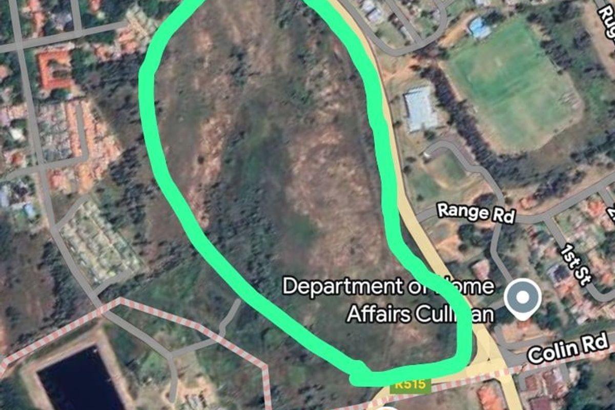 An aerial map view showing the location of the property in Cullinan, highlighting the surrounding area and local infrastructure.