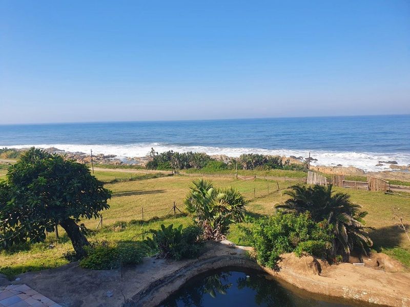 A scenic elevated view overlooking the coastal landscape, natural vegetation, and the ocean horizon.