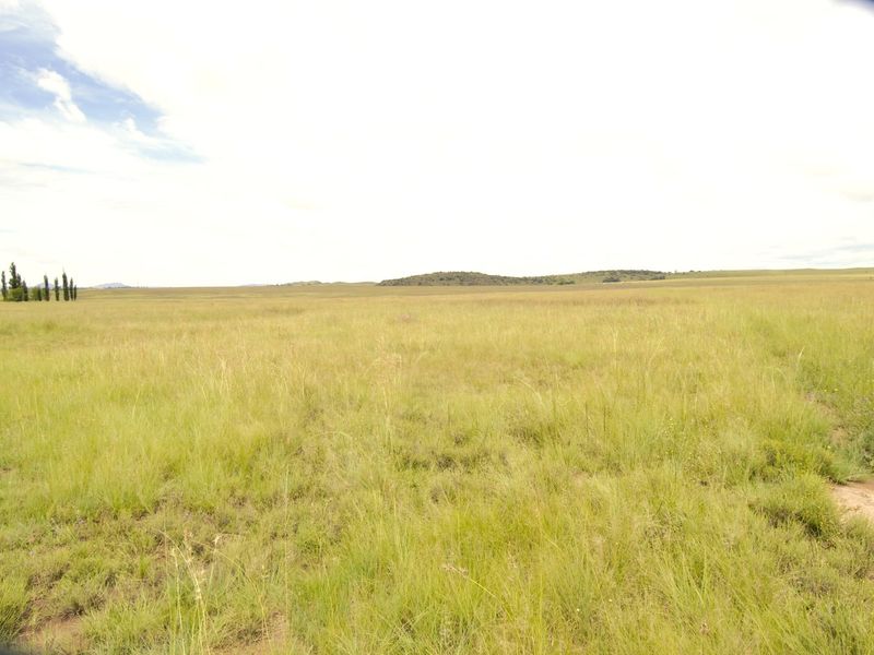 Expansive view of open grassland and rolling hills on the farm property.