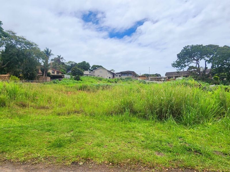 A view of a vacant residential plot featuring natural grass cover and mature trees, situated in an established neighborhood.