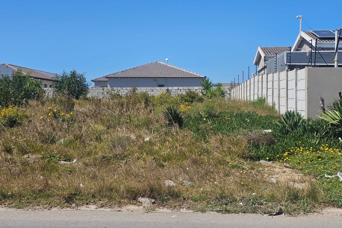 Vacant residential plot featuring a precast concrete boundary wall with electric fencing, currently covered in overgrown vegetation.