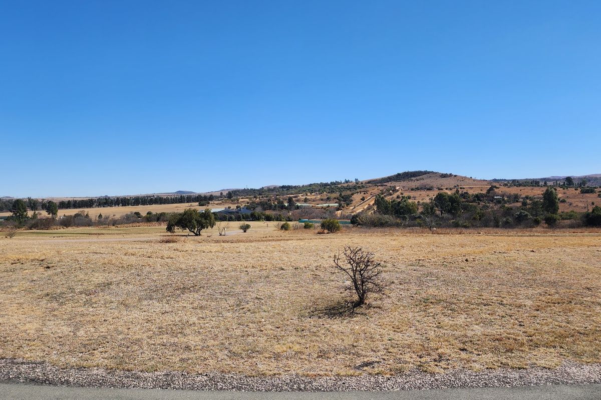 A wide-angle view of the expansive, undeveloped residential land featuring natural terrain and distant rolling hills under a clear blue sky.