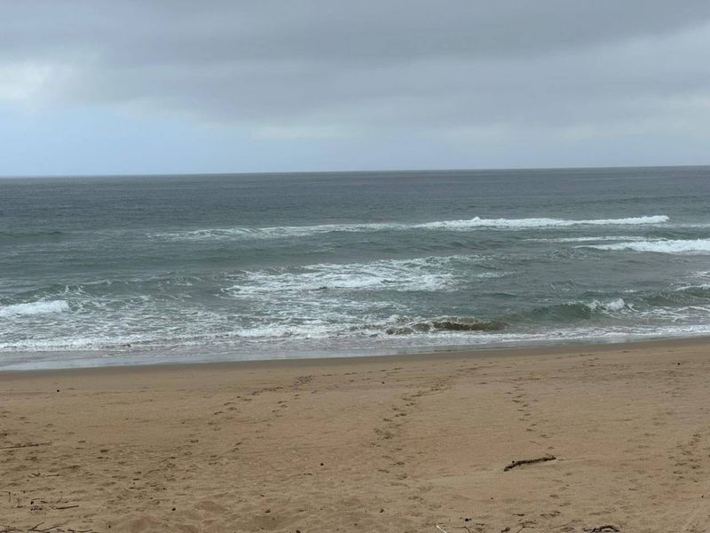 A scenic view of the ocean and sandy beach coastline.