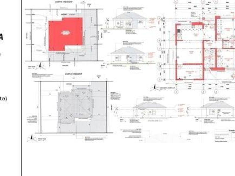 Architectural floor plan and elevation drawings for a three-bedroom, two-bathroom residential property with an 80 square meter floor area.