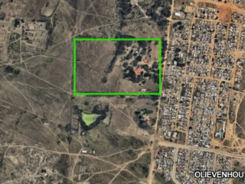 Aerial satellite view of the farm property showing the land boundaries and surrounding landscape.