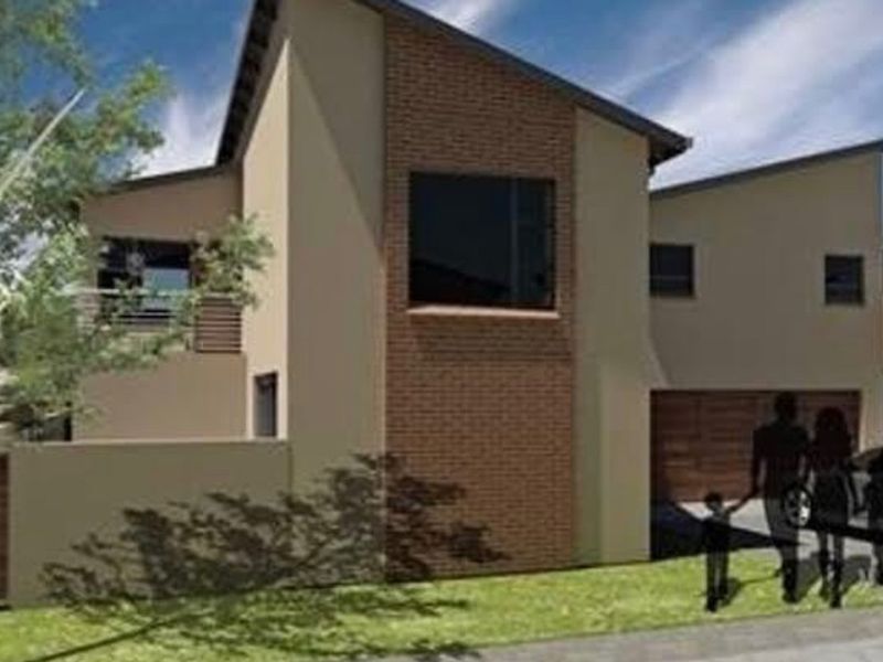 A digital architectural rendering of a modern two-story residential home featuring a brick facade, pitched roof, and attached garage.