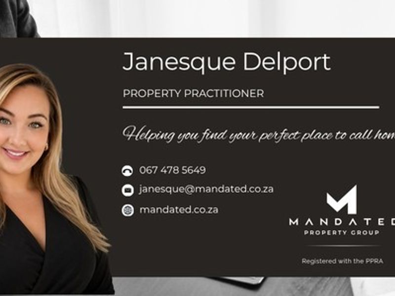 This image is a professional contact card for a property practitioner and does not depict the property itself.