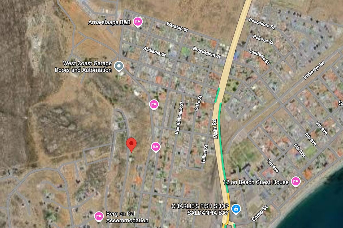 An aerial map view showing the location of the vacant residential property within the surrounding neighborhood infrastructure.
