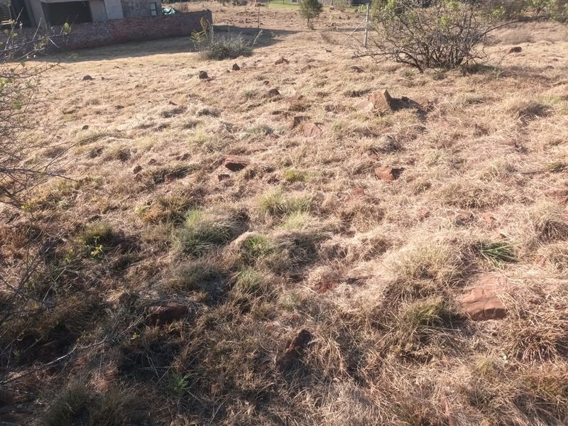 A view of a vacant residential plot featuring natural dry grass and rocky terrain, suitable for future development.