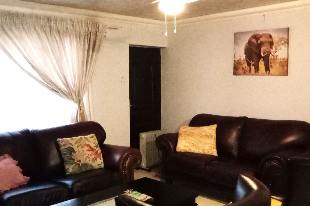 A living room featuring a ceiling fan and decorative cove cornicing, providing a functional space for relaxation.
