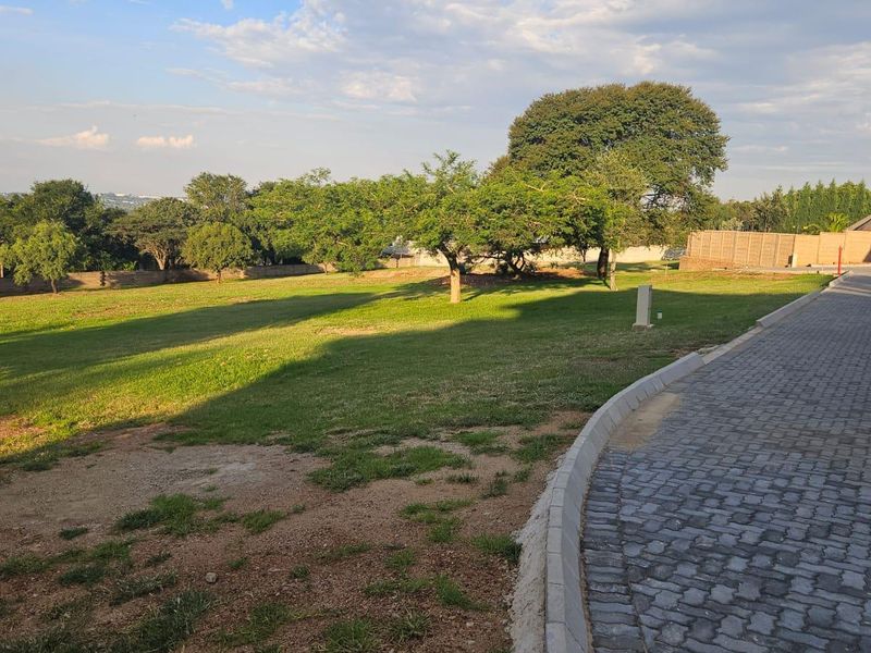 Expansive landscaped garden area featuring a paved driveway, concrete kerbing, and established trees, offering significant outdoor space.