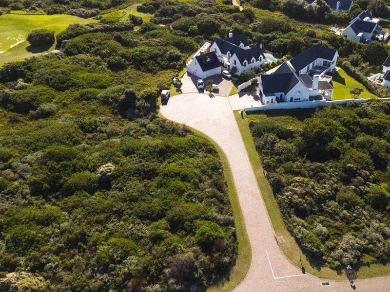 Aerial view of a residential property featuring a long paved driveway, multiple pitched roof structures, a swimming pool, and surrounding natural vegetation.