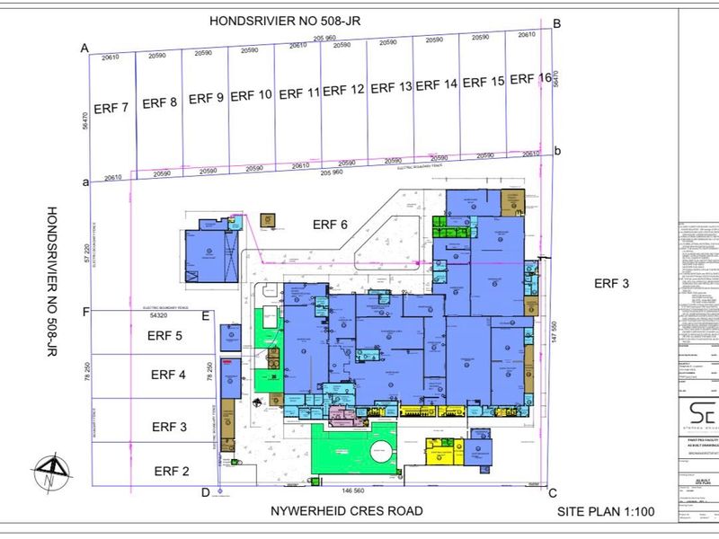 A detailed site plan showing the layout and boundaries of the industrial property located at Hondsrivier No 508-JR.