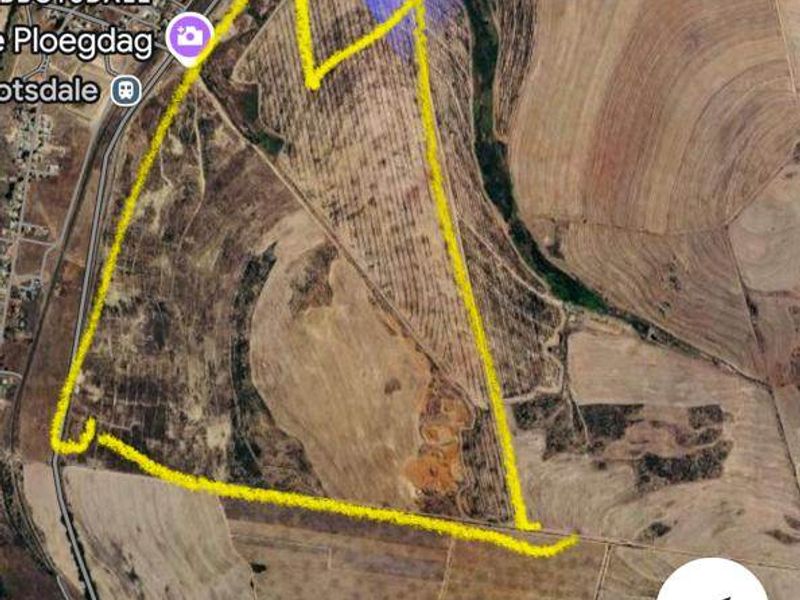 An aerial map view showing the boundary of the industrial property plot.