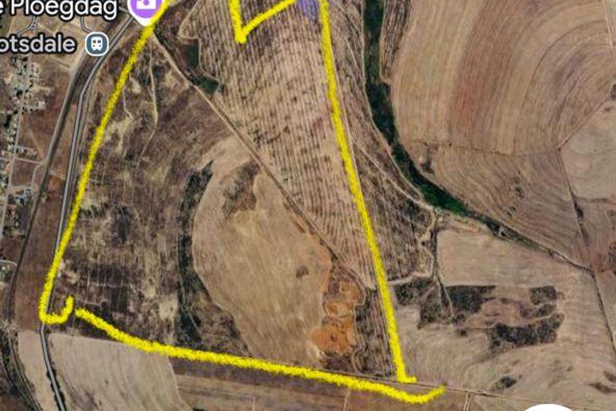 An aerial map view showing the boundary of the industrial property plot.