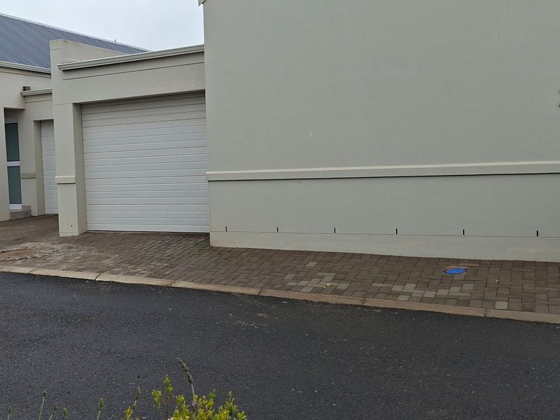 Exterior view of the property featuring a garage with a roller door and paved driveway access from the street.