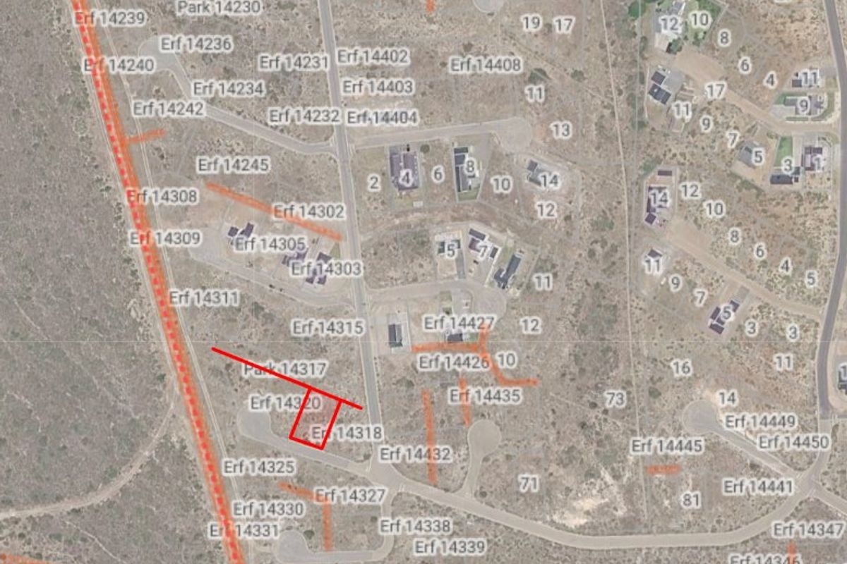 An aerial map view showing the location and boundaries of the vacant residential land plot within the estate.