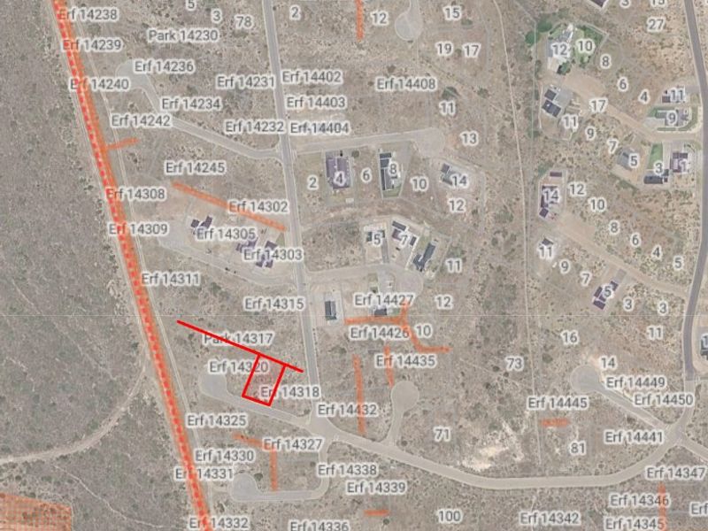An aerial map view showing the location and boundaries of the vacant residential land plot within the estate.