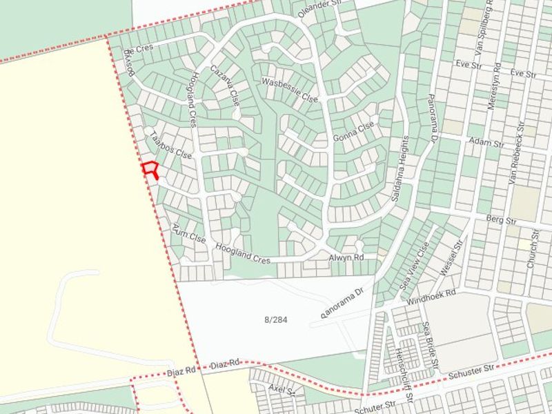 A map view showing the location and boundaries of the residential vacant land plot within the surrounding neighborhood.