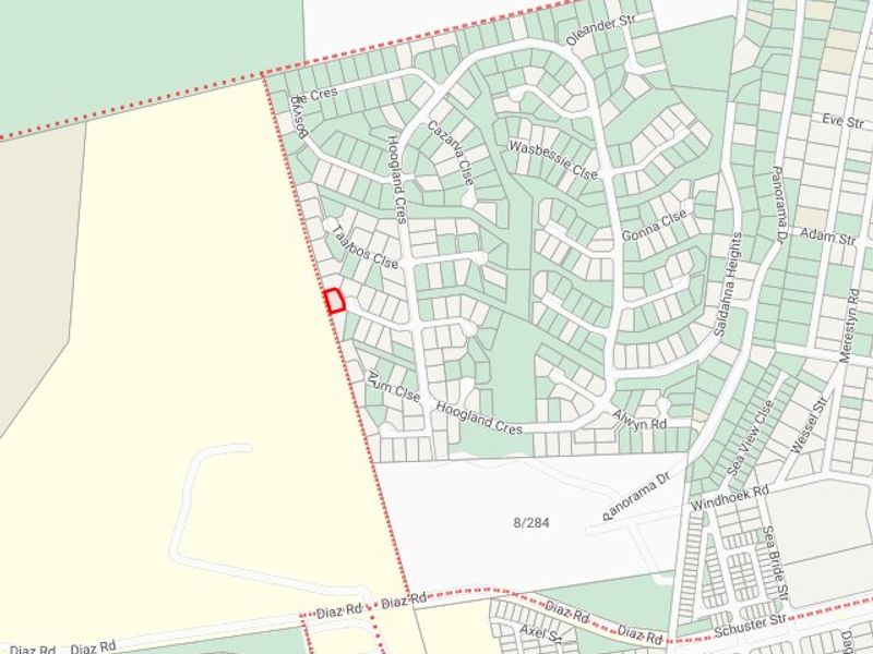 A map view showing the location and boundaries of the residential vacant land plot within the surrounding neighborhood.