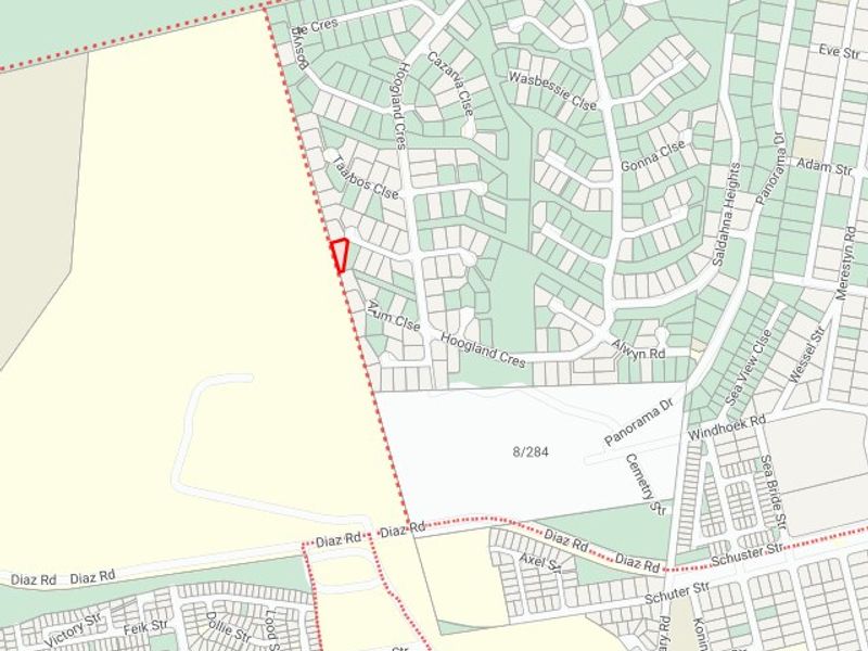 A map view showing the location and boundaries of the vacant residential land plot within the surrounding neighborhood.