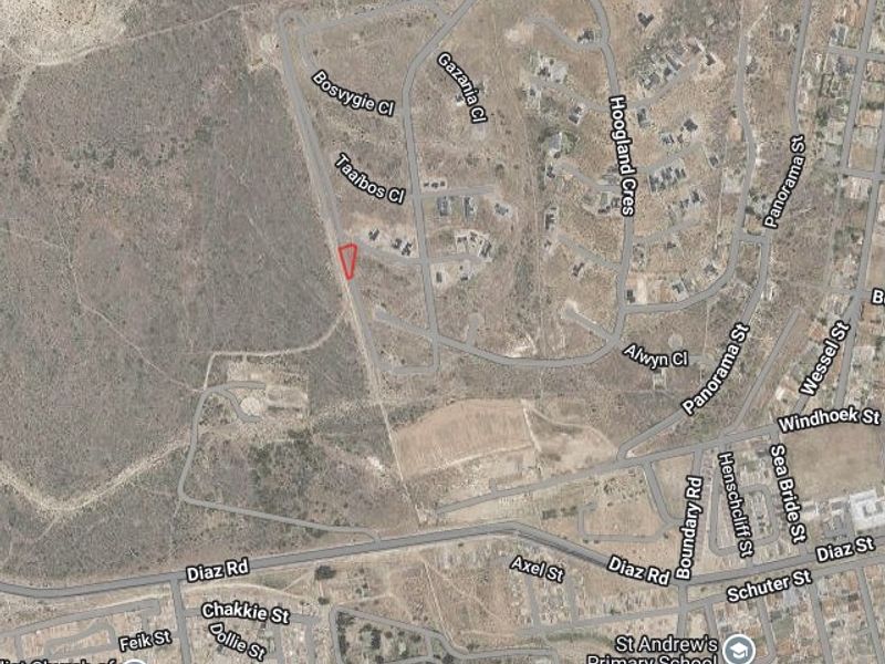 An aerial map view showing the location of the vacant residential land plot within the surrounding neighborhood infrastructure.