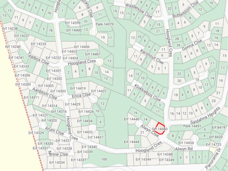 A cadastral map showing the location of the residential erf within the estate layout.