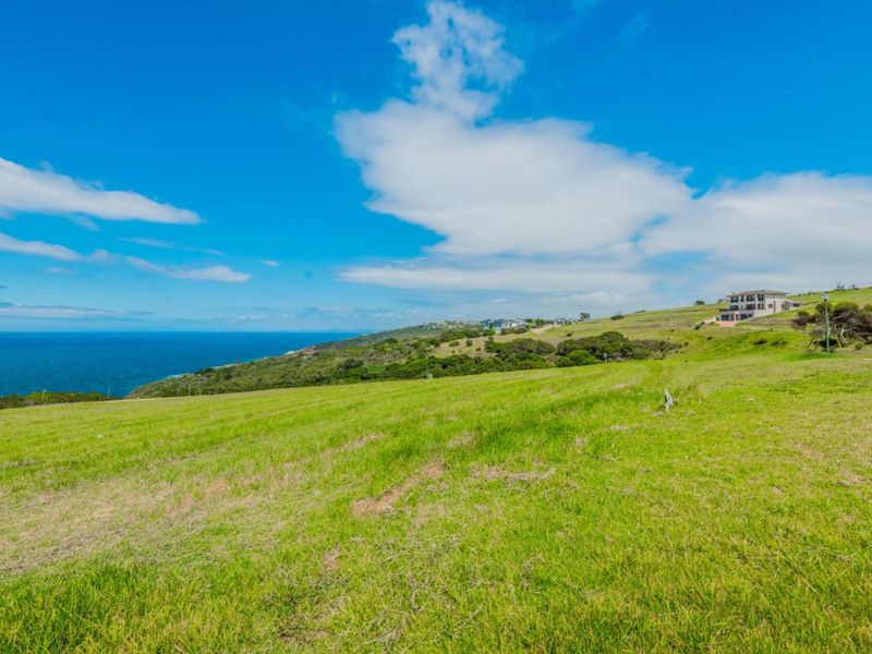 A scenic view of the vacant residential land featuring rolling green grass and expansive coastal ocean vistas.