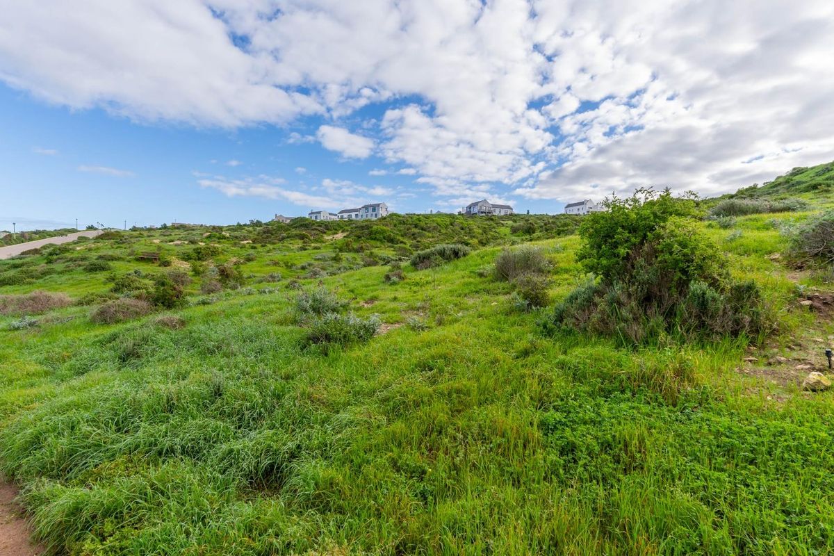 A view of a sloped, undeveloped residential plot featuring natural vegetation and surrounding neighborhood homes in the distance.
