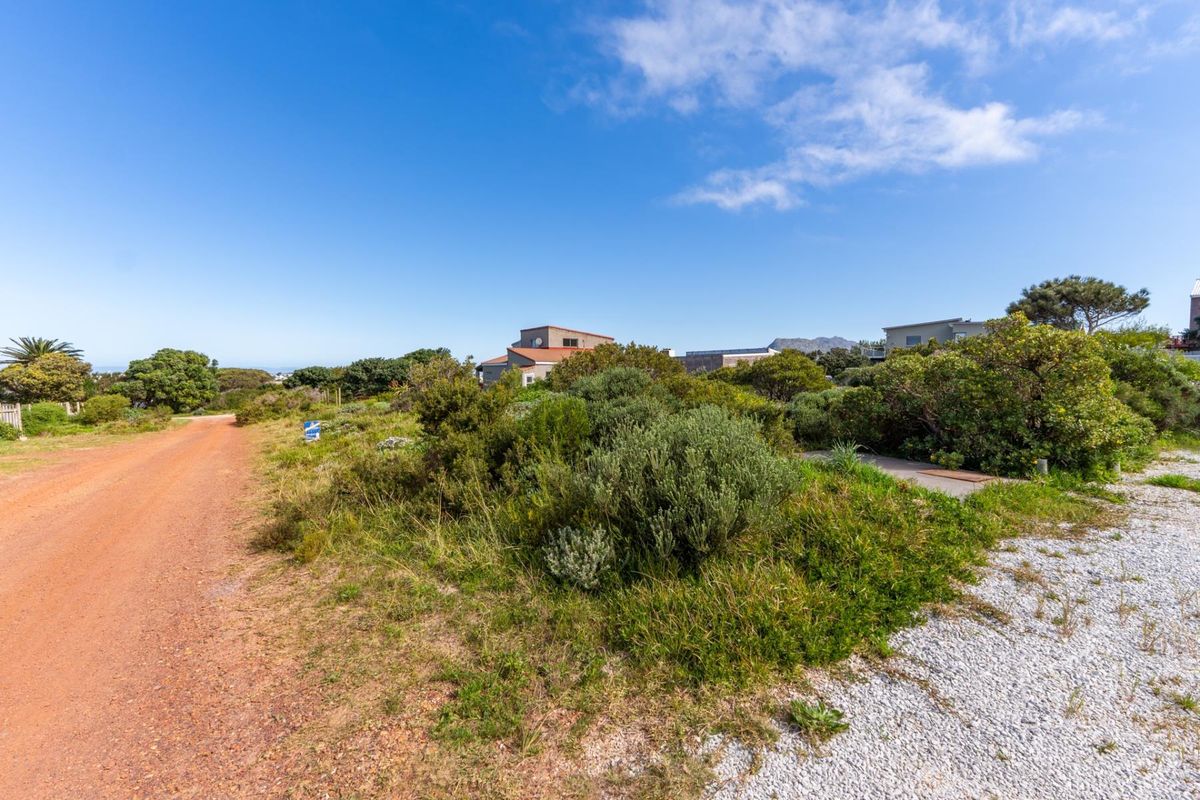 A view of the vacant residential land featuring an unpaved access road and natural coastal vegetation.