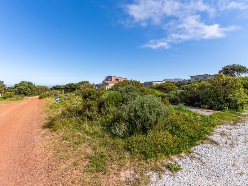 A view of the vacant residential land featuring an unpaved access road and natural coastal vegetation.