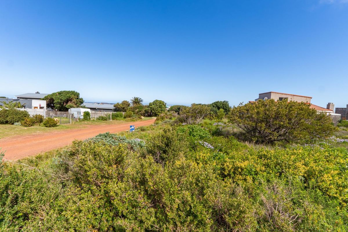 A view of a vacant residential plot featuring native coastal vegetation and access via an unpaved dirt road in a quiet neighborhood.
