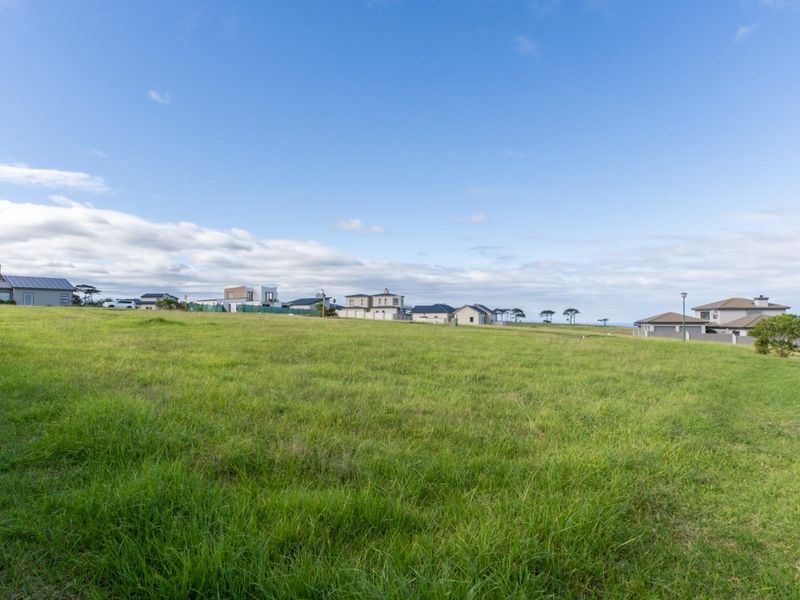 A wide-angle view of a vacant residential plot featuring established grass cover and a boundary wall, situated in a developed neighborhood.