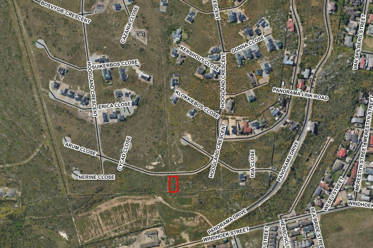 An aerial view showing the location of the vacant residential land plot within the surrounding neighborhood infrastructure.