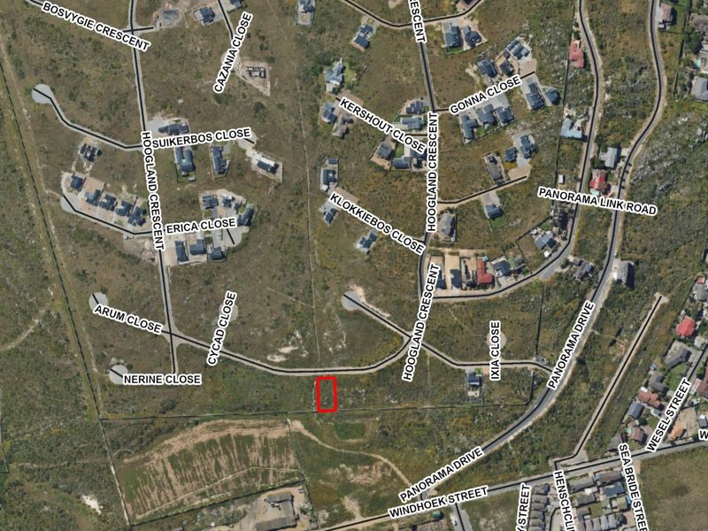 An aerial view showing the location of the vacant residential land plot within the surrounding neighborhood infrastructure.