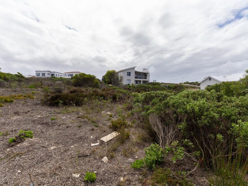 A view of the vacant residential land featuring natural coastal vegetation and surrounding residential properties.