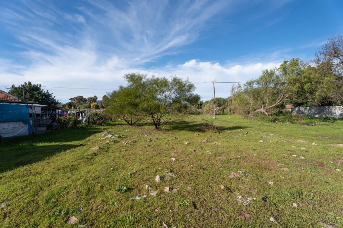 A vacant residential plot featuring open grass, mature trees, and perimeter fencing, suitable for future development.