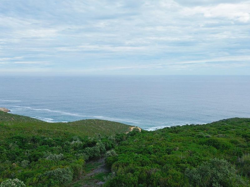 A scenic elevated view of the coastal landscape and ocean, showcasing the natural beauty of the vacant residential land.