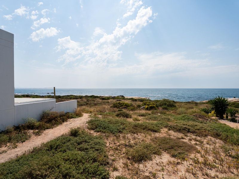 A scenic view of the coastline and ocean from the property, featuring natural vegetation and a clear horizon.