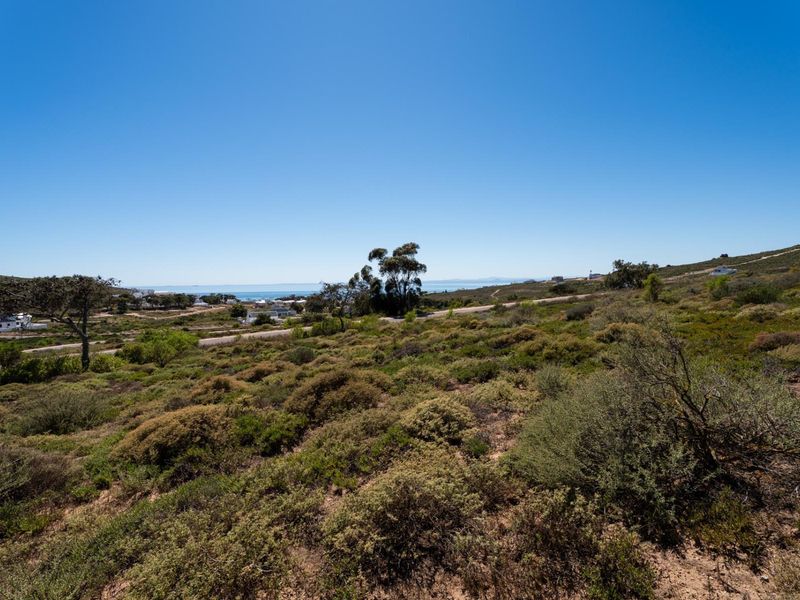 A scenic view overlooking the natural coastal landscape and surrounding residential area.
