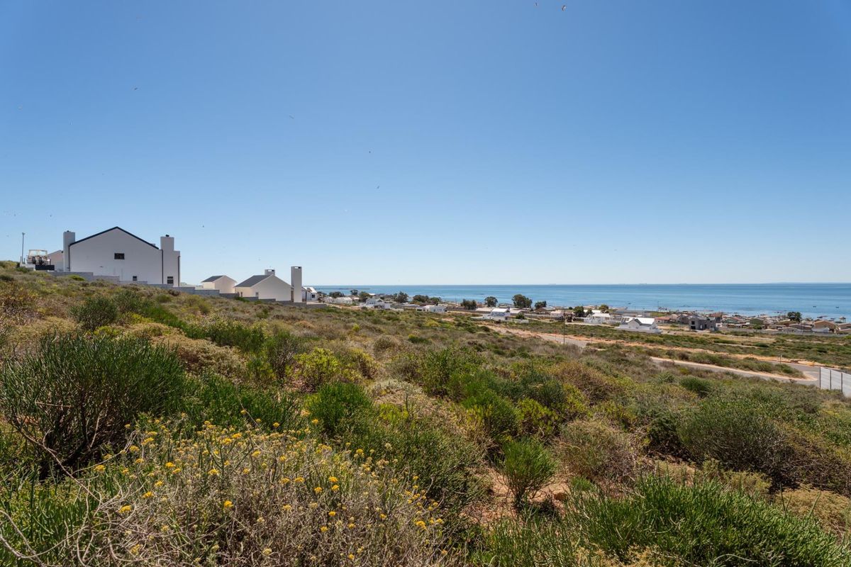 A scenic view of the coastal landscape and surrounding residential area, showcasing the natural terrain and proximity to the ocean.