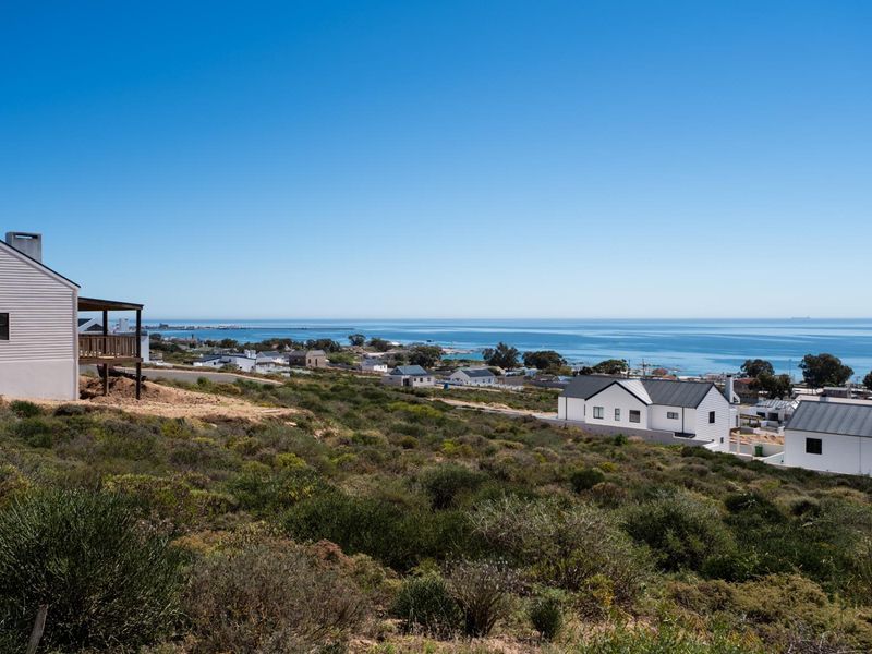 A scenic elevated view overlooking the coastal landscape and ocean, showcasing the surrounding residential neighborhood and natural terrain.
