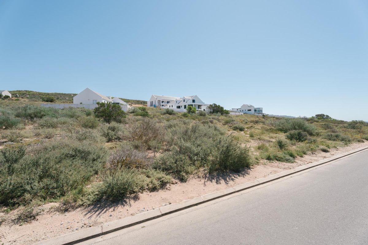 A view of the vacant residential land from the adjacent paved street, showing the sloping terrain and surrounding neighborhood context.