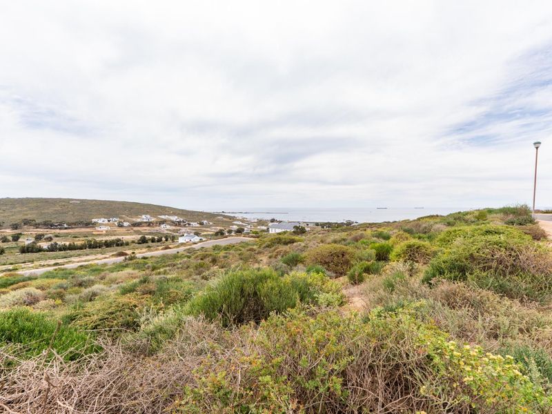 A scenic view of the coastal landscape and surrounding residential area, featuring natural vegetation and proximity to the ocean.