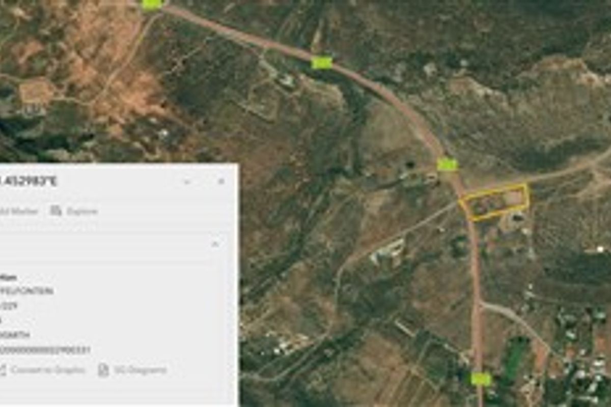 An aerial satellite view showing the location and boundaries of the vacant residential land parcel.