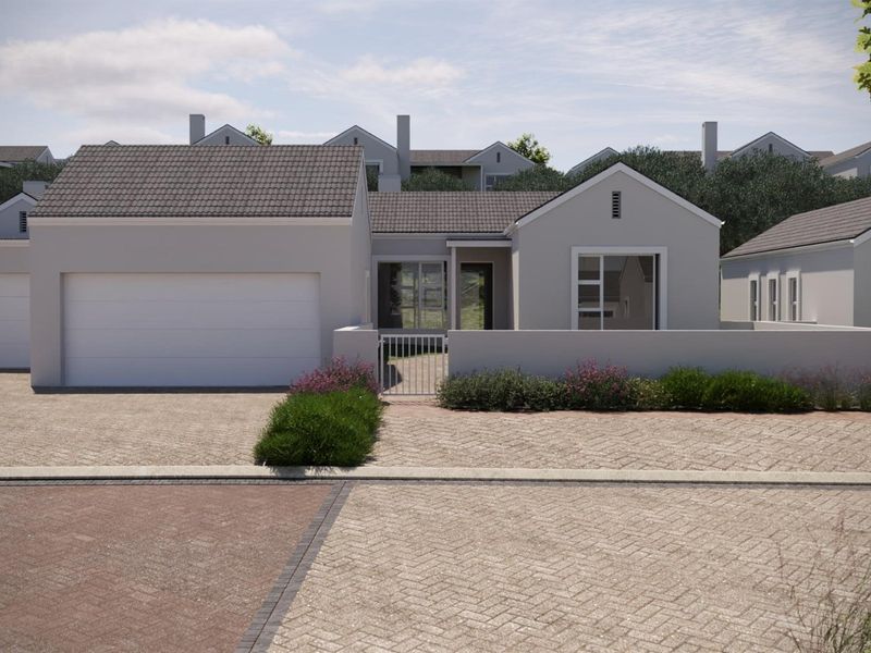 A modern single-story residential home featuring a tiled roof, double garage, and a paved driveway with a secure pedestrian entrance.