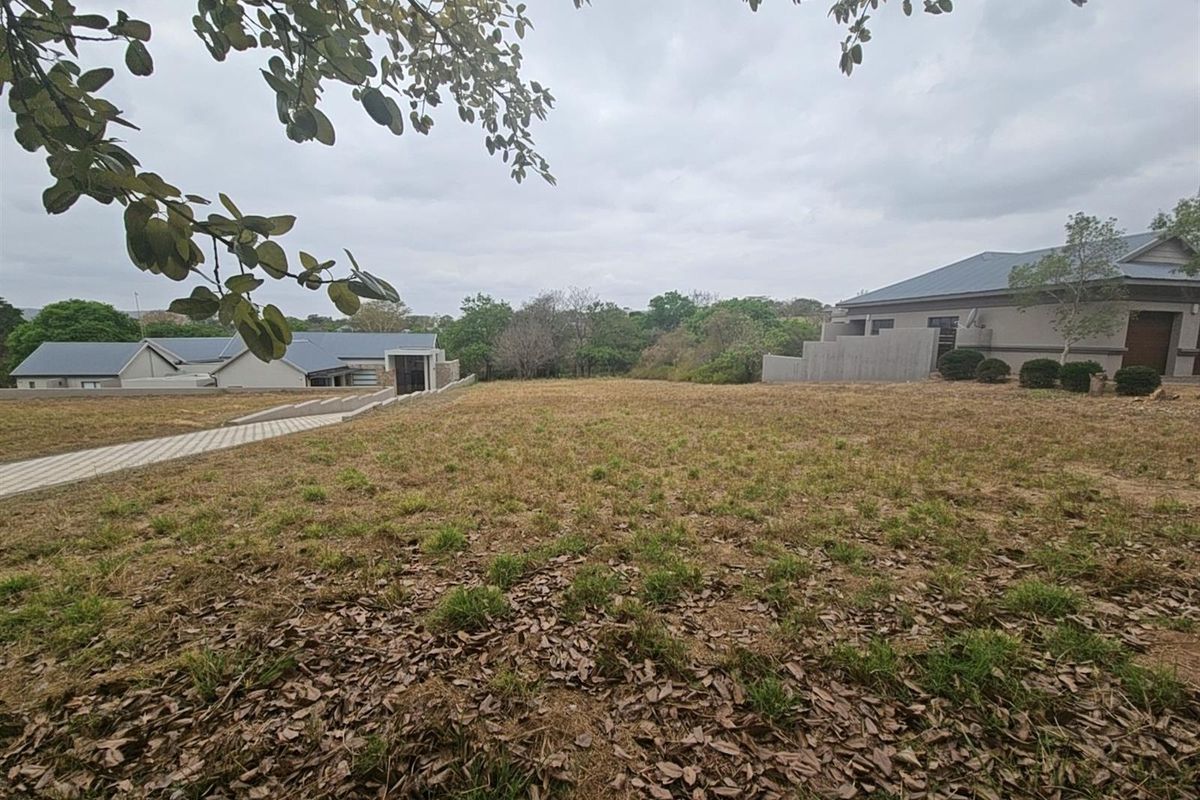 A view of a vacant residential plot featuring natural grass coverage, surrounded by established neighboring properties and mature trees.