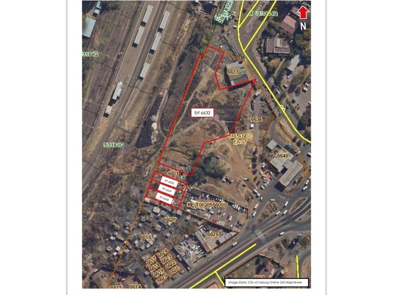 An aerial view map showing the property boundaries and surrounding area in Orlando East.