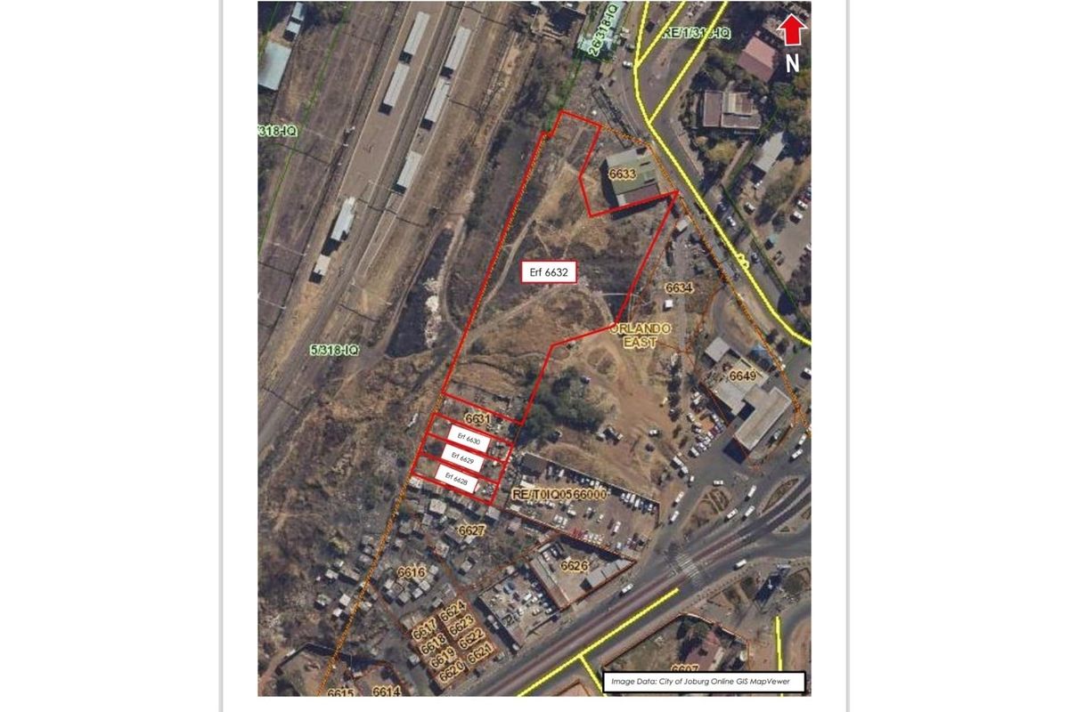An aerial view map showing the property boundaries and surrounding area in Orlando East.