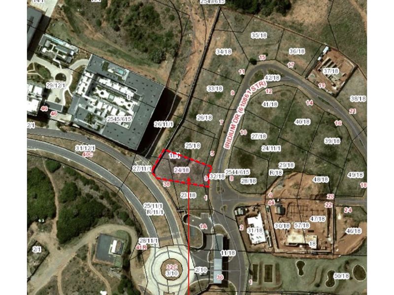 An aerial cadastral map showing the specific boundaries and location of the residential vacant land plot within the estate.